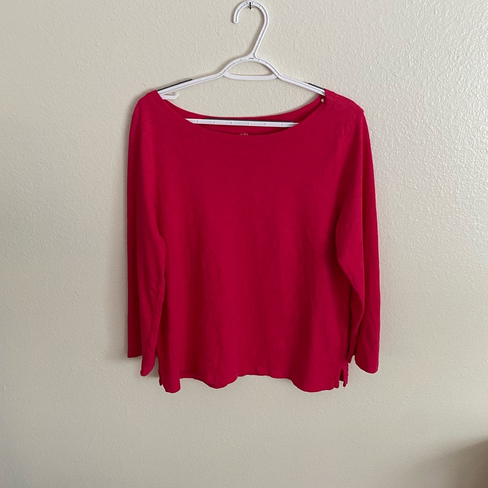 J Crew cranberry red size L women’s shirt.